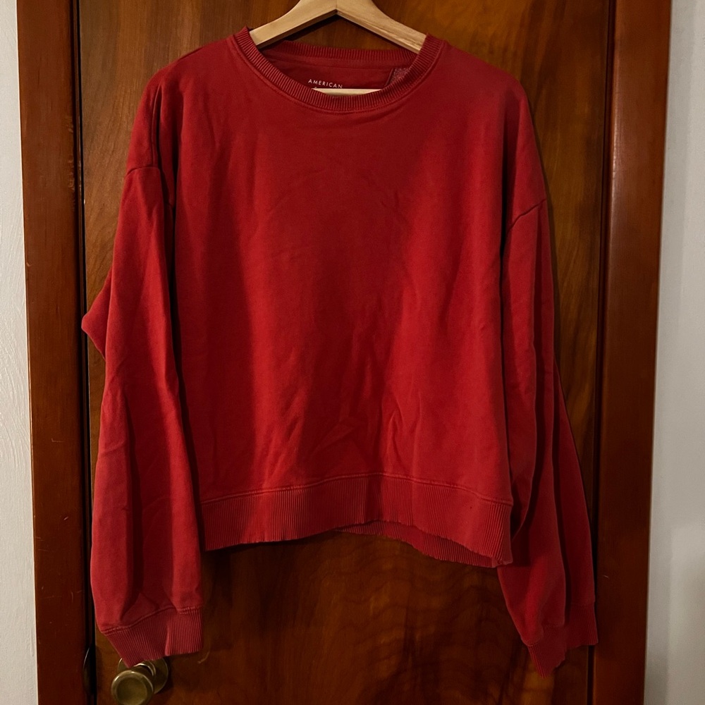 NWOT American Eagle Cropped Neck Pullover Sweatshirt, size large